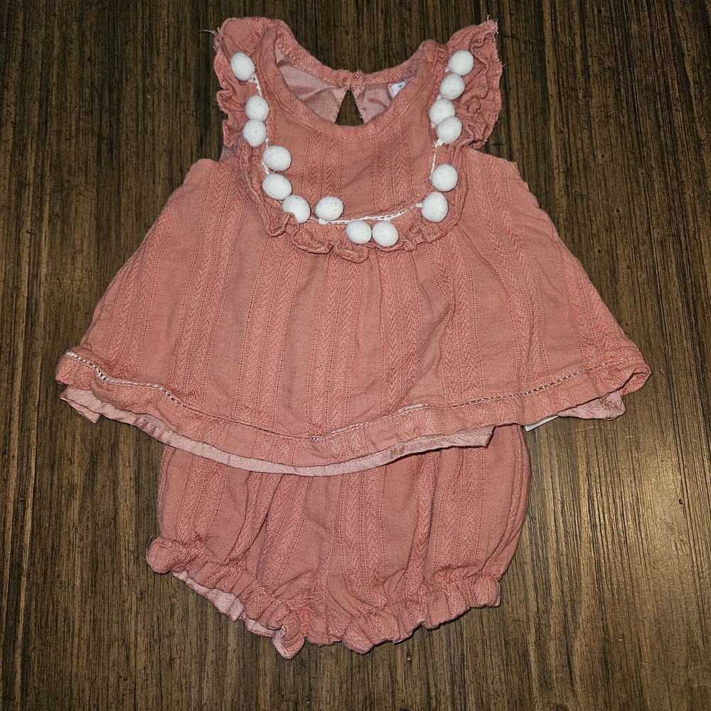 Tahari Coral Kids Matching Set with Pom-Poms
